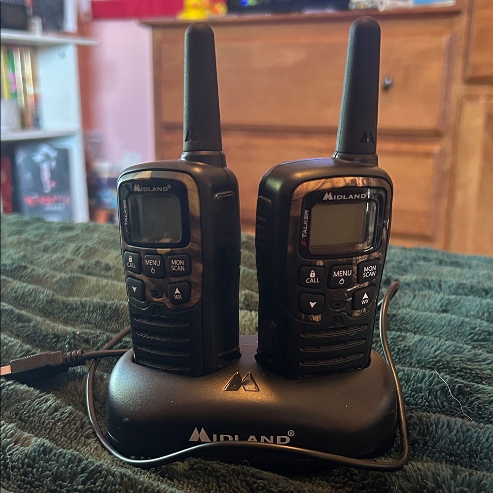 Midland Black Two-Way Radios with Charging Dock